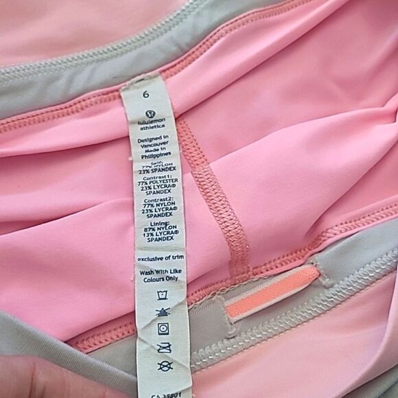 Lululemon Size 6 Gray Pink Run Speed Skort Built In Shorts Active Athleisure - Picture 11 of 16